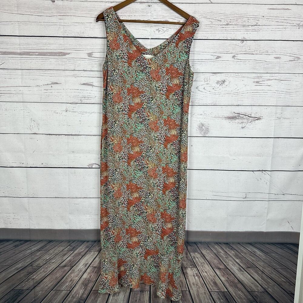 Doncaster Silk Maxi Dress Womens 10 Floral Side Zip Chiffon Vintage Tropical
